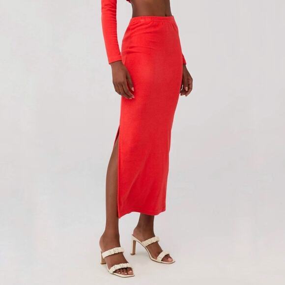 Araminta James Coral Terry Column Skirt Sz L NWT - Picture 10 of 15